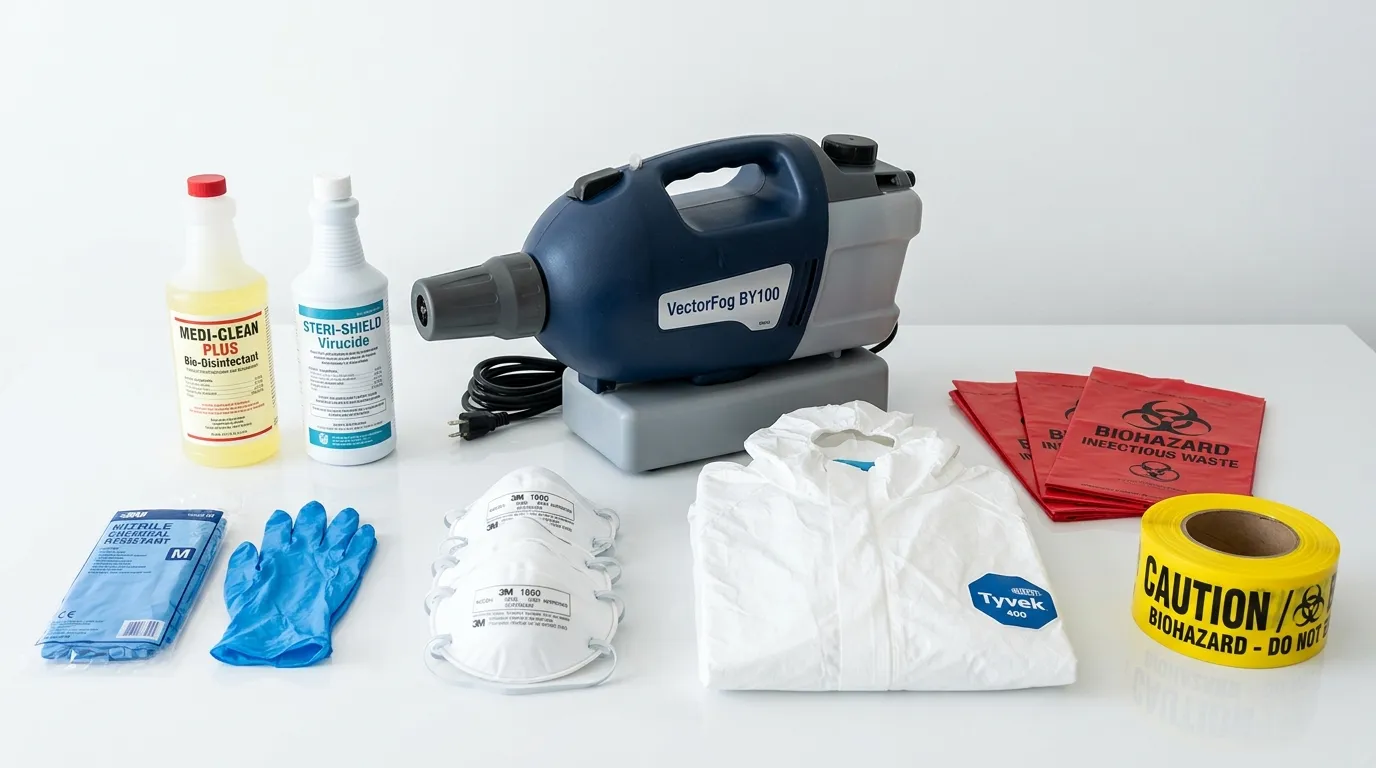 Professional biohazard remediation crew working in East Tremont